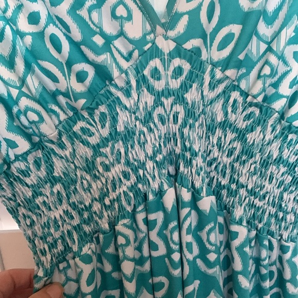 Teamoda casual print v neck long dress size xl - Picture 4 of 8